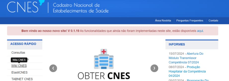 O Cadastro Nacional de Estabelecimentos de Saúde, conhecido pela sigla CNES, foi criado pelo Ministério da Saúde com o objetivo de cadastrar e manter atualizados todos os estabelecimentos de saúde que prestam serviços no território nacional.