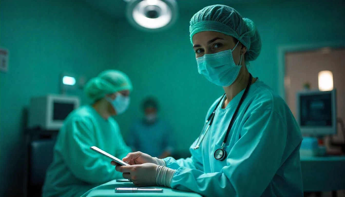 Imagem de um profissional de saúde com jaleco e máscara facial em ambiente hospitalar, representando a emissão de RQE para médicos.