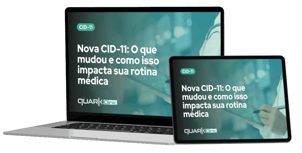Mockup tablet e notebook com a capa do ebook CID-11